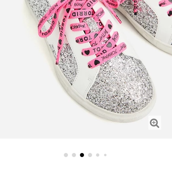 BETSEYJOHNSON SILVER GLITTER DISTRESSED SNEAKER WW - Picture 4 of 7